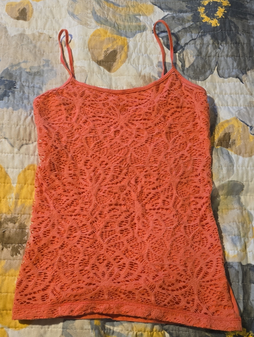 Aeropostale Coral Lace Crochet Camisole